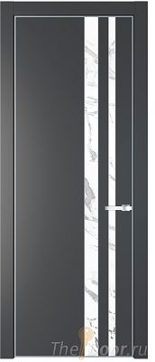 Дверь Profil Doors 20PE цвет Графит (Pantone 425С) кромка Серебро стекло Нефи белый узор серебро Дверь Profil Doors 20PE цвет Графит (Pantone 425С) кромка Серебро стекло Нефи белый узор серебро