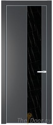 Дверь Profil Doors 20PE цвет Графит (Pantone 425С) кромка Серебро стекло Неро мрамор Дверь Profil Doors 20PE цвет Графит (Pantone 425С) кромка Серебро стекло Неро мрамор