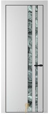 Дверь Profil Doors 20PE цвет Крем Вайт (RAL 120-02) кромка Черный матовый RAL9005 стекло Атриум серебро