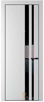 Дверь Profil Doors 20PE цвет Крем Вайт (RAL 120-02) кромка Черный матовый RAL9005 стекло Lacobel Черный лак Дверь Profil Doors 20PE цвет Крем Вайт (RAL 120-02) кромка Черный матовый RAL9005 стекло Lacobel Черный лак
