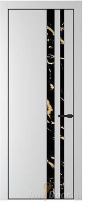 Дверь Profil Doors 20PE цвет Крем Вайт (RAL 120-02) кромка Черный матовый RAL9005 стекло Нефи черный узор золото Дверь Profil Doors 20PE цвет Крем Вайт (RAL 120-02) кромка Черный матовый RAL9005 стекло Нефи черный узор золото