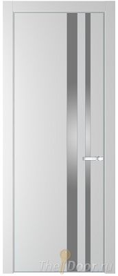 Дверь Profil Doors 20PE цвет Крем Вайт (RAL 120-02) кромка Серебро стекло Lacobel Серебро Матлак