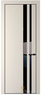 Дверь Profil Doors 20PE цвет Кремовая Магнолия (RAL 120-04) кромка Черный матовый RAL9005 стекло Lacobel Черный лак Дверь Profil Doors 20PE цвет Кремовая Магнолия (RAL 120-04) кромка Черный матовый RAL9005 стекло Lacobel Черный лак