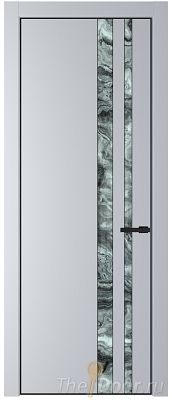 Дверь Profil Doors 20PE цвет Лайт Грей (RAL 870-01) кромка Черный матовый RAL9005 стекло Атриум серебро