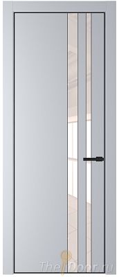 Дверь Profil Doors 20PE цвет Лайт Грей (RAL 870-01) кромка Черный матовый RAL9005 стекло Lacobel Перламутровый лак Дверь Profil Doors 20PE цвет Лайт Грей (RAL 870-01) кромка Черный матовый RAL9005 стекло Lacobel Перламутровый лак