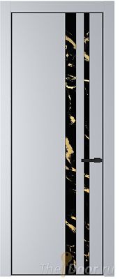 Дверь Profil Doors 20PE цвет Лайт Грей (RAL 870-01) кромка Черный матовый RAL9005 стекло Нефи черный узор золото Дверь Profil Doors 20PE цвет Лайт Грей (RAL 870-01) кромка Черный матовый RAL9005 стекло Нефи черный узор золото