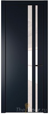 Дверь Profil Doors 20PE цвет Нэви Блу (RAL 7016) кромка Черный матовый RAL9005 стекло Lacobel Перламутровый лак