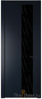 Дверь Profil Doors 20PE цвет Нэви Блу (RAL 7016) кромка Черный матовый RAL9005 стекло Неро мрамор