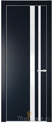 Дверь Profil Doors 20PE цвет Нэви Блу (RAL 7016) кромка Серебро стекло Lacobel лак Классик Дверь Profil Doors 20PE цвет Нэви Блу (RAL 7016) кромка Серебро стекло Lacobel лак Классик