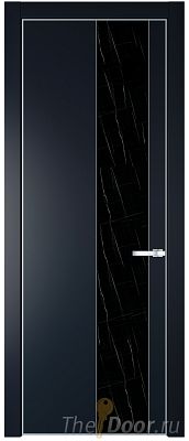 Дверь Profil Doors 20PE цвет Нэви Блу (RAL 7016) кромка Серебро стекло Неро мрамор Дверь Profil Doors 20PE цвет Нэви Блу (RAL 7016) кромка Серебро стекло Неро мрамор