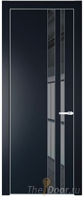 Дверь Profil Doors 20PE цвет Нэви Блу (RAL 7016) кромка Серебро стекло Зеркало Grey Дверь Profil Doors 20PE цвет Нэви Блу (RAL 7016) кромка Серебро стекло Зеркало Grey