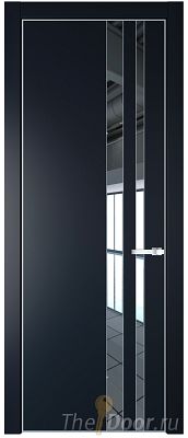 Дверь Profil Doors 20PE цвет Нэви Блу (RAL 7016) кромка Серебро стекло Зеркало Дверь Profil Doors 20PE цвет Нэви Блу (RAL 7016) кромка Серебро стекло Зеркало
