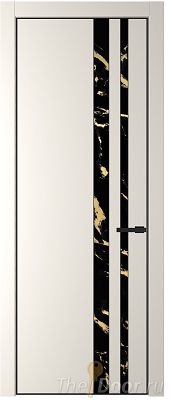 Дверь Profil Doors 20PE цвет Перламутр белый кромка Черный матовый RAL9005 стекло Нефи черный узор золото Дверь Profil Doors 20PE цвет Перламутр белый кромка Черный матовый RAL9005 стекло Нефи черный узор золото