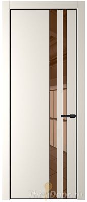 Дверь Profil Doors 20PE цвет Перламутр белый кромка Черный матовый RAL9005 стекло Зеркало Bronza Дверь Profil Doors 20PE цвет Перламутр белый кромка Черный матовый RAL9005 стекло Зеркало Bronza