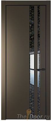 Дверь Profil Doors 20PE цвет Перламутр бронза кромка Черный матовый RAL9005 стекло Лоран узор золото Дверь Profil Doors 20PE цвет Перламутр бронза кромка Черный матовый RAL9005 стекло Лоран узор золото