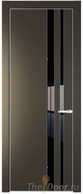 Дверь Profil Doors 20PE цвет Перламутр бронза кромка Серебро стекло Lacobel Черный лак