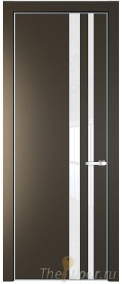 Дверь Profil Doors 20PE цвет Перламутр бронза кромка Серебро стекло Lacobel лак Классик