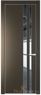 Дверь Profil Doors 20PE цвет Перламутр бронза кромка Серебро стекло Зеркало