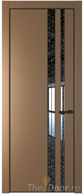 Дверь Profil Doors 20PE цвет Перламутр золото кромка Черный матовый RAL9005 стекло Лоран узор золото Дверь Profil Doors 20PE цвет Перламутр золото кромка Черный матовый RAL9005 стекло Лоран узор золото