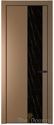 Дверь Profil Doors 20PE цвет Перламутр золото кромка Черный матовый RAL9005 стекло Неро мрамор