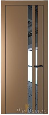 Дверь Profil Doors 20PE цвет Перламутр золото кромка Черный матовый RAL9005 стекло Зеркало Дверь Profil Doors 20PE цвет Перламутр золото кромка Черный матовый RAL9005 стекло Зеркало