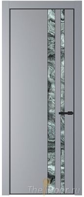 Дверь Profil Doors 20PE цвет Смоки (RAL 870-02) кромка Черный матовый RAL9005 стекло Атриум серебро