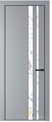 Дверь Profil Doors 20PE цвет Смоки (RAL 870-02) кромка Черный матовый RAL9005 стекло Нефи белый узор серебро Дверь Profil Doors 20PE цвет Смоки (RAL 870-02) кромка Черный матовый RAL9005 стекло Нефи белый узор серебро