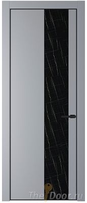 Дверь Profil Doors 20PE цвет Смоки (RAL 870-02) кромка Черный матовый RAL9005 стекло Неро мрамор