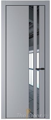 Дверь Profil Doors 20PE цвет Смоки (RAL 870-02) кромка Черный матовый RAL9005 стекло Зеркало Дверь Profil Doors 20PE цвет Смоки (RAL 870-02) кромка Черный матовый RAL9005 стекло Зеркало