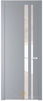 Дверь Profil Doors 20PE цвет Смоки (RAL 870-02) кромка Серебро стекло Lacobel Перламутровый лак Дверь Profil Doors 20PE цвет Смоки (RAL 870-02) кромка Серебро стекло Lacobel Перламутровый лак