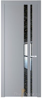 Дверь Profil Doors 20PE цвет Смоки (RAL 870-02) кромка Серебро стекло Лоран узор золото Дверь Profil Doors 20PE цвет Смоки (RAL 870-02) кромка Серебро стекло Лоран узор золото