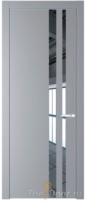 Дверь Profil Doors 20PE цвет Смоки (RAL 870-02) кромка Серебро стекло Зеркало Дверь Profil Doors 20PE цвет Смоки (RAL 870-02) кромка Серебро стекло Зеркало