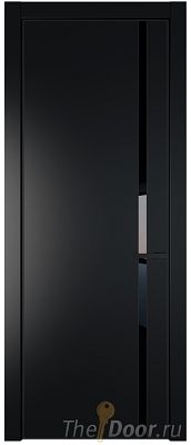 Дверь Profil Doors 21PE цвет Блэк кромка Черный матовый RAL9005 стекло Lacobel Черный лак