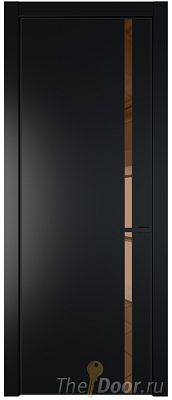 Дверь Profil Doors 21PE цвет Блэк кромка Черный матовый RAL9005 стекло Зеркало Bronza