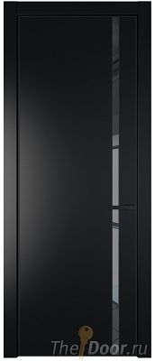 Дверь Profil Doors 21PE цвет Блэк кромка Черный матовый RAL9005 стекло Зеркало Grey
