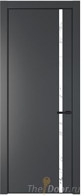 Дверь Profil Doors 21PE цвет Графит (Pantone 425С) кромка Черный матовый RAL9005 стекло Нефи белый узор серебро Дверь Profil Doors 21PE цвет Графит (Pantone 425С) кромка Черный матовый RAL9005 стекло Нефи белый узор серебро
