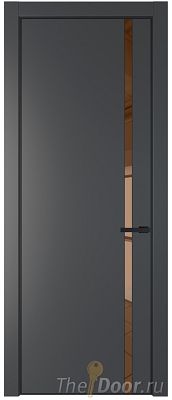 Дверь Profil Doors 21PE цвет Графит (Pantone 425С) кромка Черный матовый RAL9005 стекло Зеркало Bronza