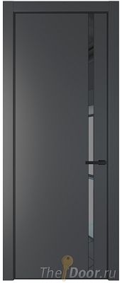 Дверь Profil Doors 21PE цвет Графит (Pantone 425С) кромка Черный матовый RAL9005 стекло Зеркало Grey