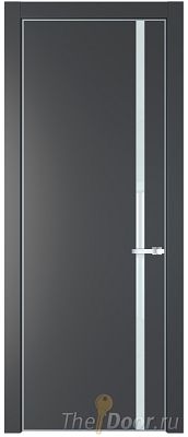 Дверь Profil Doors 21PE цвет Графит (Pantone 425С) кромка Серебро стекло Lacobel Белый лак Дверь Profil Doors 21PE цвет Графит (Pantone 425С) кромка Серебро стекло Lacobel Белый лак