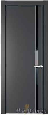 Дверь Profil Doors 21PE цвет Графит (Pantone 425С) кромка Серебро стекло Lacobel Черный лак Дверь Profil Doors 21PE цвет Графит (Pantone 425С) кромка Серебро стекло Lacobel Черный лак