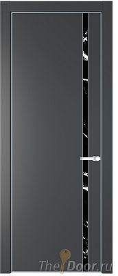 Дверь Profil Doors 21PE цвет Графит (Pantone 425С) кромка Серебро стекло Нефи черный узор серебро Дверь Profil Doors 21PE цвет Графит (Pantone 425С) кромка Серебро стекло Нефи черный узор серебро
