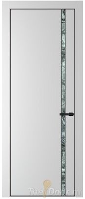 Дверь Profil Doors 21PE цвет Крем Вайт (RAL 120-02) кромка Черный матовый RAL9005 стекло Атриум серебро