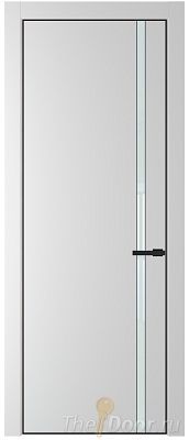 Дверь Profil Doors 21PE цвет Крем Вайт (RAL 120-02) кромка Черный матовый RAL9005 стекло Lacobel Белый лак