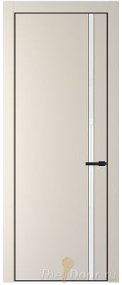 Дверь Profil Doors 21PE цвет Кремовая Магнолия (RAL 120-04) кромка Черный матовый RAL9005 стекло Lacobel лак Классик