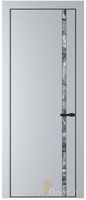 Дверь Profil Doors 21PE цвет Лайт Грей (RAL 870-01) кромка Черный матовый RAL9005 стекло Атриум серебро
