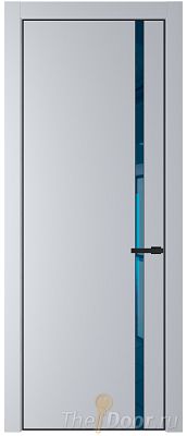 Дверь Profil Doors 21PE цвет Лайт Грей (RAL 870-01) кромка Черный матовый RAL9005 стекло Зеркало Blue