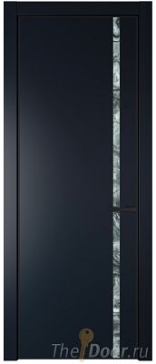 Дверь Profil Doors 21PE цвет Нэви Блу (RAL 7016) кромка Черный матовый RAL9005 стекло Атриум серебро