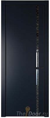 Дверь Profil Doors 21PE цвет Нэви Блу (RAL 7016) кромка Черный матовый RAL9005 стекло Лоран узор золото Дверь Profil Doors 21PE цвет Нэви Блу (RAL 7016) кромка Черный матовый RAL9005 стекло Лоран узор золото