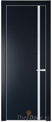 Дверь Profil Doors 21PE цвет Нэви Блу (RAL 7016) кромка Серебро стекло Lacobel Белый лак Дверь Profil Doors 21PE цвет Нэви Блу (RAL 7016) кромка Серебро стекло Lacobel Белый лак