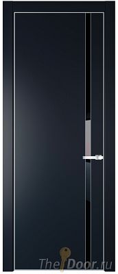 Дверь Profil Doors 21PE цвет Нэви Блу (RAL 7016) кромка Серебро стекло Lacobel Черный лак Дверь Profil Doors 21PE цвет Нэви Блу (RAL 7016) кромка Серебро стекло Lacobel Черный лак